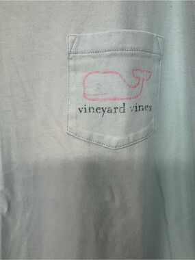 Vineyard Vines Mint Crewneck Tee with Pink Logo